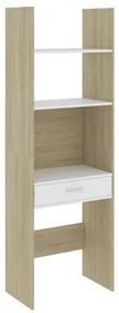 vidaXL Boekenkast 60x35x180 cm spaanplaat wit en sonoma eikenkleurig