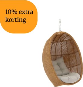 + 10% kassakorting | Hangstoel tuin | Manifesto  Lucana | Wicker (vlechtwerk) | Taupe | Tuinstoel | Kees Smit Tuinmeubelen