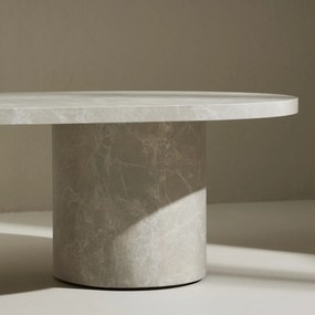 Hoge Beige Ovale Salontafel - 60 X 120cm.