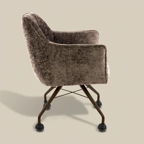 Raster Armstoel Met Wieltjes Taupe