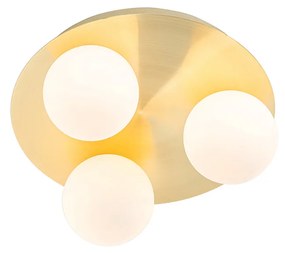 Moderne badkamer plafondlamp messing 3-lichts - Cederic Modern G9 IP44 rond Lamp