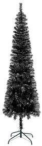 vidaXL Kerstboom met LED's smal 120 cm zwart