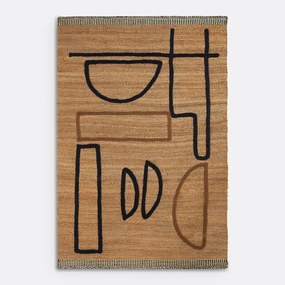 Vloerkleed in jute, gevlochten motief, Euphie