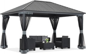 Metalen tuinhuis Sardinia Premium 4x4 Tuinpunt antraciet
