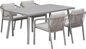 Garden Impressions Milou tuinset 5-delig - tuintafel 160x90 cm taupe