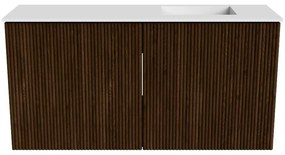 Mondiaz Joya 80cm toiletmeubel walnut met wastafel faye rechts 1 kraangat talc
