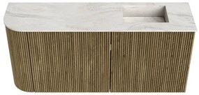 Mondiaz Joya DLux 90cm toiletmeubel ronding links dusk met wastafel faye rechts zonder kraangat ostra