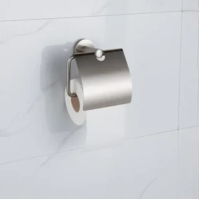 Fortifura Calvi - toiletrolhouder - met klep - Geborsteld RVS PVD (RVS) SW1183145