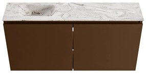 Mondiaz Ture DLux toiletmeubel 100cm rust met wastafel glace links met kraangat