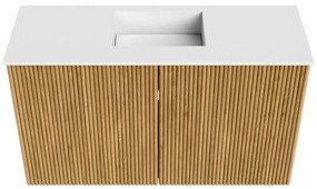 Mondiaz Joya 70cm toiletmeubel oak met wastafel faye midden 1 kraangat talc