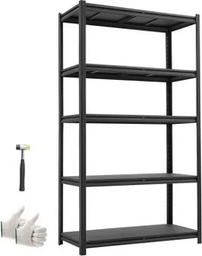 VEVOR zwaar uitgevoerde stellingkast 1030x465x1813mm, draagvermogen 1360,8kg, opbergrek met stalen frame en 5 verstelbare schappen, modulaire stellingkast te gebruiken als werkbank, flexibele metalen stellingkast voor kelder, garage of werkplaats
