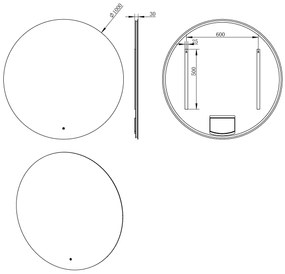 Mueller Oreo ronde spiegel met LED-verlichting 100cm