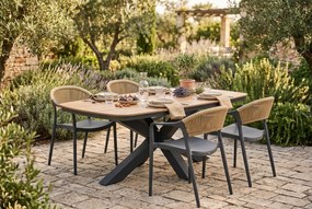 Tuinset 4 personen 180 cm Kunststof Grijs Domani Furniture Toscano/Camila