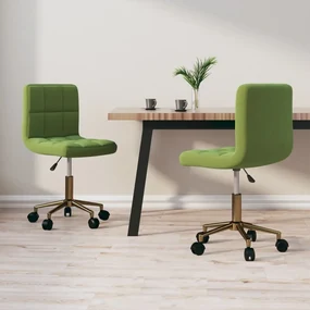 vidaXL Eetkamerstoelen draaibaar 2 st fluweel lichtgroen