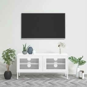 vidaXL Tv-meubel 105x35x50 cm staal wit