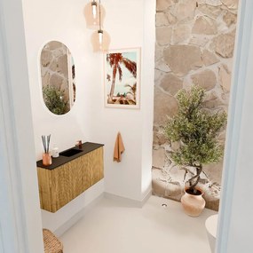 Mondiaz Joya 80cm toiletmeubel oak met wastafel faye midden 1 kraangat urban