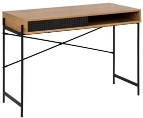 Compact Bureau Eiken Met Opbergruimte - 110 X 50cm.