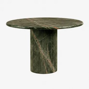 Ronde Eettafel Ø120 Cm In Natuurlijk Steen Grosseto Groen Marmer Forest - Sklum