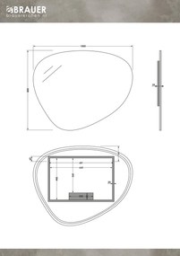 Brauer Ruby Deluxe organische spiegel met verlichting 100x80cm