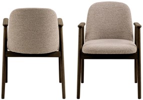 RODERIC Beige Latte (stof Monza 60) / frame gerookt gelakt eiken - HOUTEN STOEL VOOR WOONKAMER, EETKAMER, KEUKEN RETRO