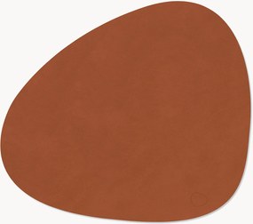 Handgemaakte asymmetrische leren placemats Curve, 4-delig