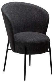 Dan-Form Orbit Eetkamerstoel Met Hoge Rugleuning Rond Boucle Zwart