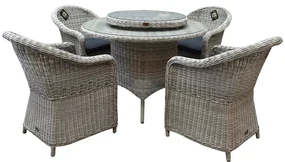 Chester Riccione dining tuinset 110cm rond 6-delig wit