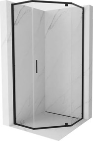 Mexen Exo vijfhoekige douchecabine met draaideur 100 x 100 cm, transparant, zwart - 812-100-100-70-00