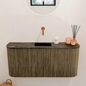 Mondiaz Joya DLux 95cm toiletmeubel ronding links/rechts dusk met wastafel faye midden zonder kraangat lava