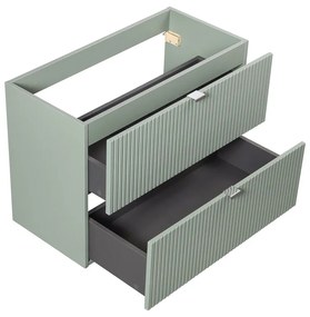 Comad Reed Green onderkast ribbelfront met 2 lades 80cm groen