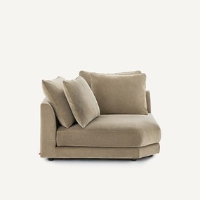Modulaire hoekbank in stonewashed fluweel, TIBERIO