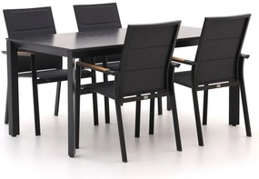 Diningset Bellagio | 4 personen sintered stone | Tuinset stapelbaar | 5-delig | Kees Smit Tuinmeubelen