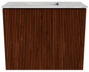 Mondiaz Joya DLux 50cm toiletmeubel ruby met wastafel faye links zonder kraangat glace