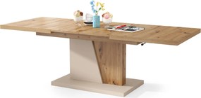 Mazzoni GRAND NOIR artisanaal eiken / beige, salontafel, uitschuifbaar