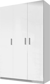 Kledingkast Campus I, Wit, Glanzend wit, 198x120x55cm, 106 kg, Kledingkast deuren: Met scharnieren, Aantal planken: 6, Aantal planken: 6