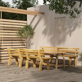 vidaXL 4-delige Tuinset geïmpregneerd grenenhout