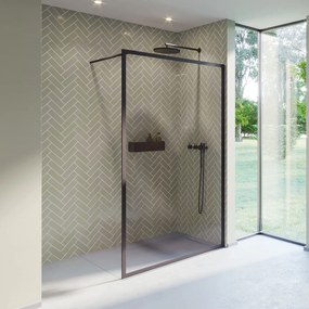 Riho Lucid GD400 douchewand 180x200cm matzwart