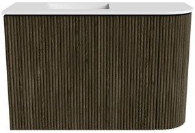Mondiaz Joya 60cm toiletmeubel ronding rechts shadow met wastafel faye links zonder kraangat talc