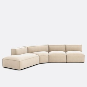 4-delige bank links fluweel Vintage Seven