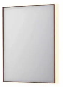 INK SP32 spiegel - 60x4x80cm rechthoek in stalen kader incl indir LED - verwarming - color changing - dimbaar en schakelaar - geborsteld koper 8410024