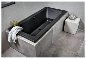 Xenz Society ligbad 190x80x50cm ebony mat zwart