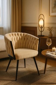 Widny Zwart Fluwelen Stoel