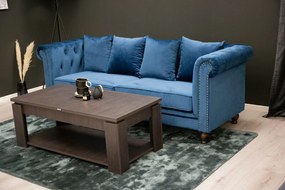 Jörn 3-Zitsbank - Greta - Blauw - Fluweel - Jörn