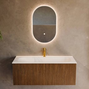 Mondiaz Kurve 110cm badmeubel dusk met 1 lade en wastafel big medium midden 1 kraangat