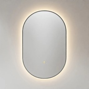 Mondiaz Glow ovale spiegel 45x90cm met verlichting smoke
