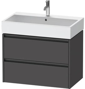 Duravit Ketho 2 wastafelonderbouwkast met 2 laden 78.4x46x54.9cm met grepen antraciet grafiet mat K25277049490000