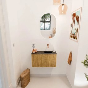 Mondiaz Joya DLux 70cm toiletmeubel oak met wastafel faye rechts zonder kraangat lava