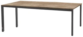 4 Seasons Outdoor aluminium Goa tafel met Robusto teak tafelblad 220 x 95 cm * SALE * Tuintafel houtkleur weerbestendig