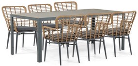 Tuinset 6 personen 200 cm Aluminium/Wicker Taupe De Laan Projects