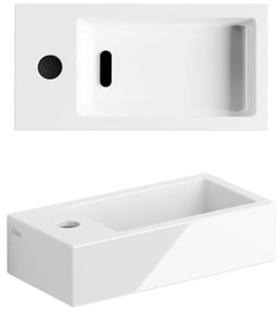 Clou Flush 3 keramische fontein 36cm met kraangat links wit glans
